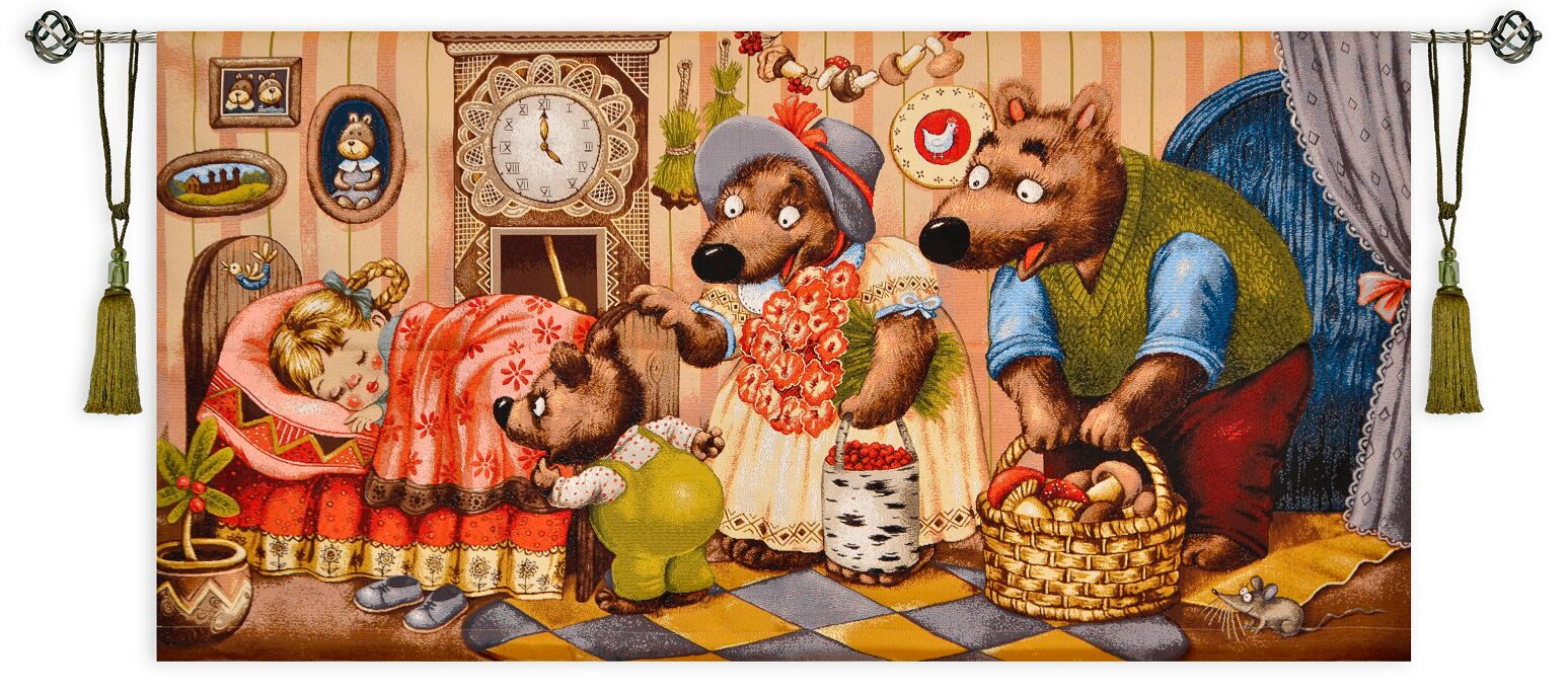 Гобелен Картина Детский декор Маша и Медведи (Три медведя) 129 х 67 -  интернет-магазин гобеленов gobelen-kartina.ru